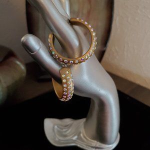 3for$12 Gold tone sparkle hoops